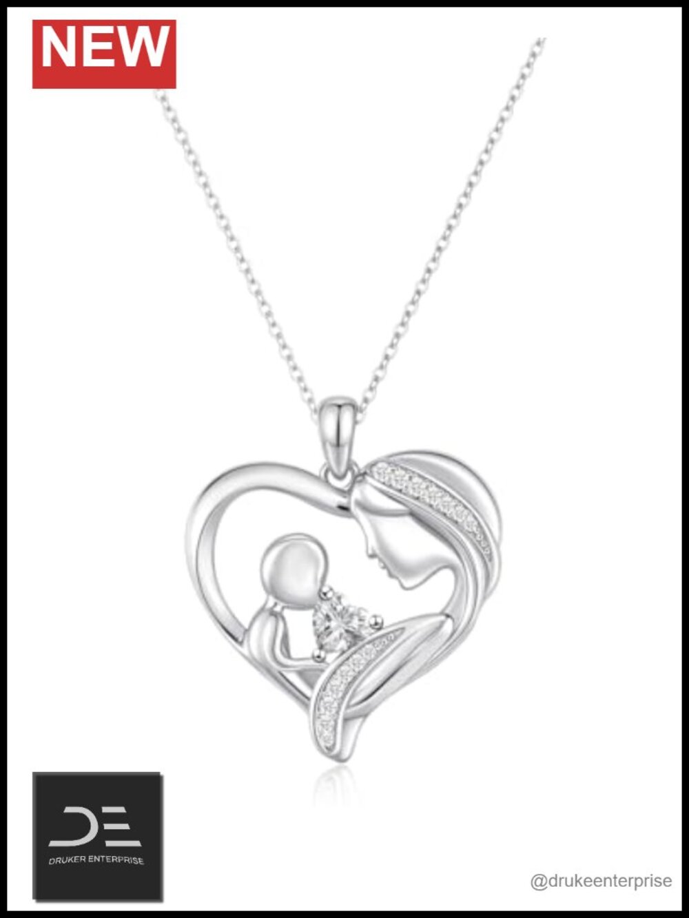 New Mom Gift 925 Sterling Silver Birthstone Pendant Necklace for Mother's Day